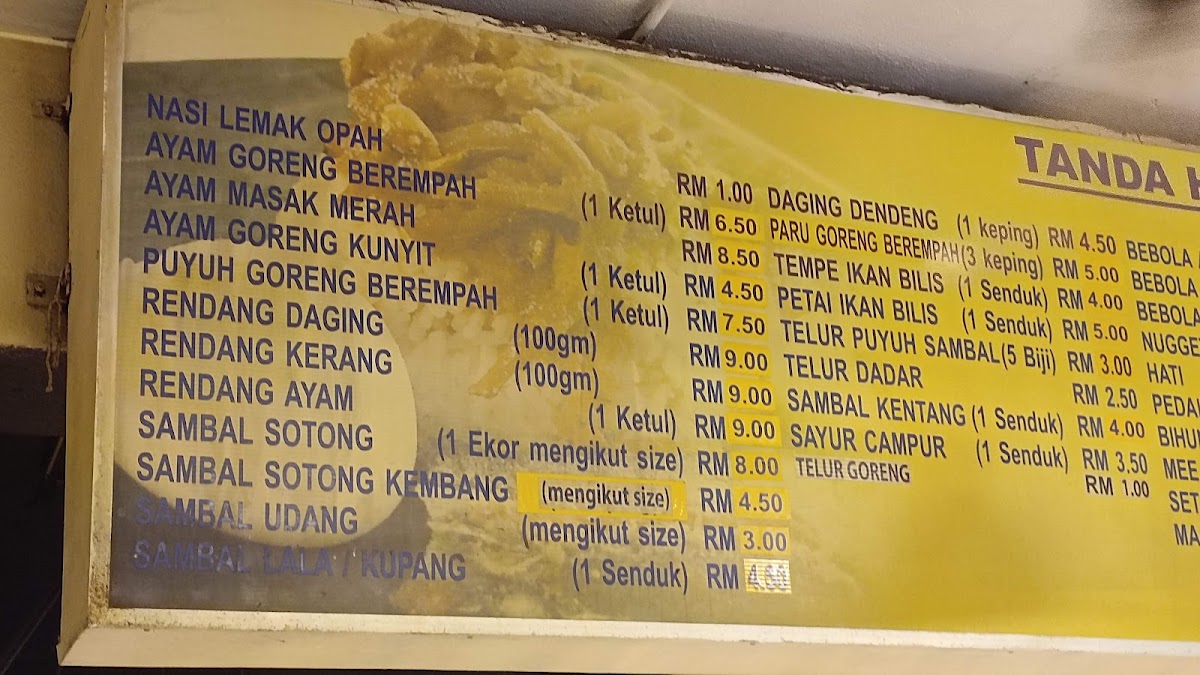 Nasi Lemak Panas • Restoran Warisan Sambal Opah Menu - Image 1