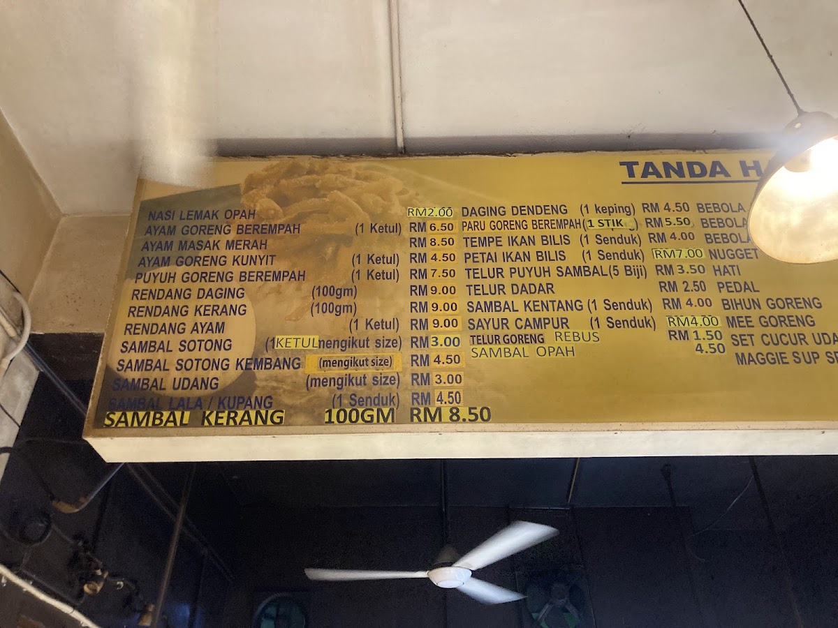 Nasi Lemak Panas • Restoran Warisan Sambal Opah Menu - Image 3